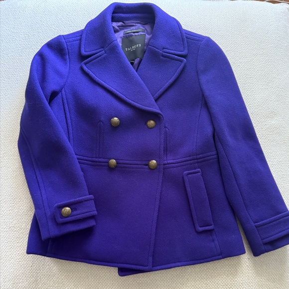 Talbots Purple Wool Blend Peacoat - Picture 3 of 7